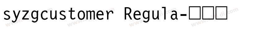 syzgcustomer Regula字体转换